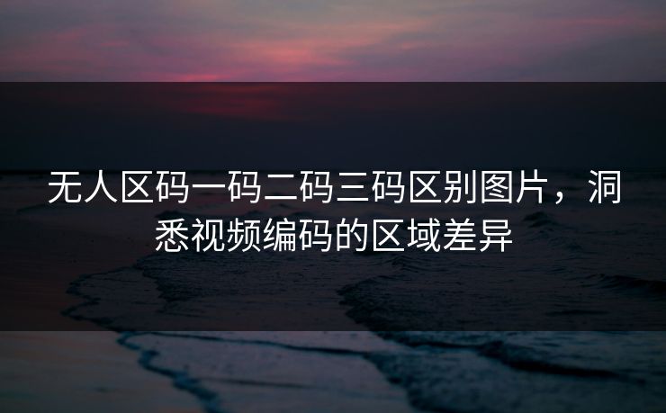 无人区码一码二码三码区别图片,洞悉视频编码的区域差异 无人区码一码二码三码区别图片,洞悉视频编码的区域差异