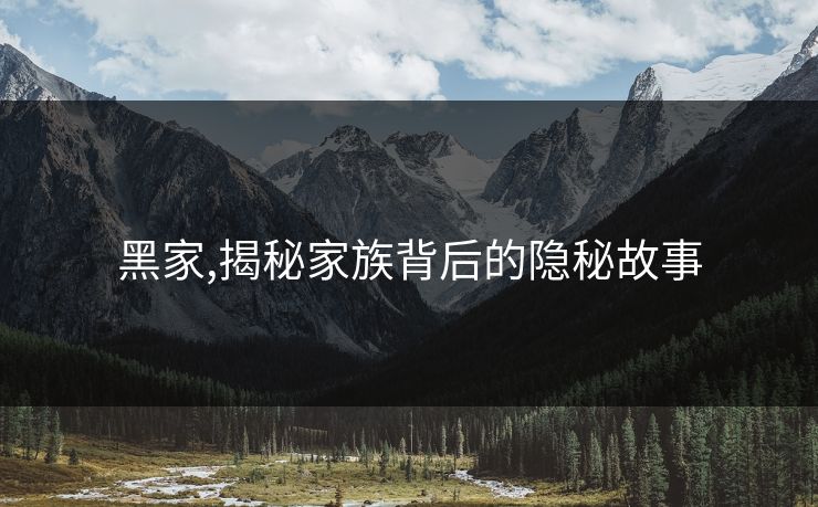 黑家,揭秘家族背后的隐秘故事