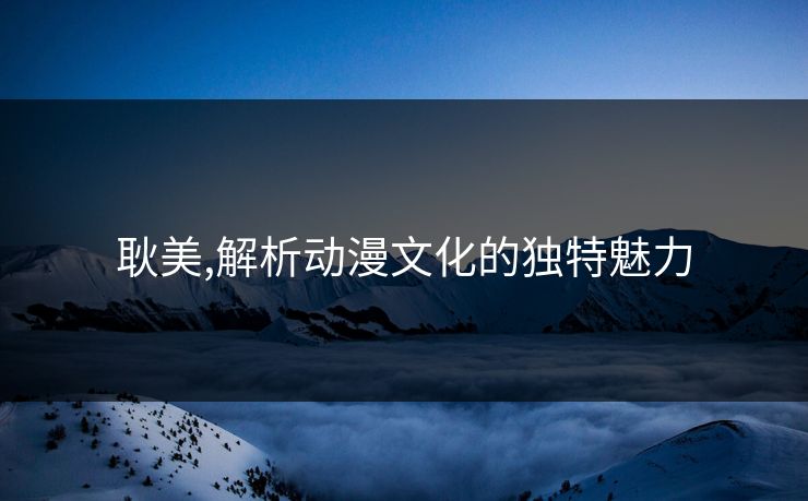 耿美,解析动漫文化的独特魅力