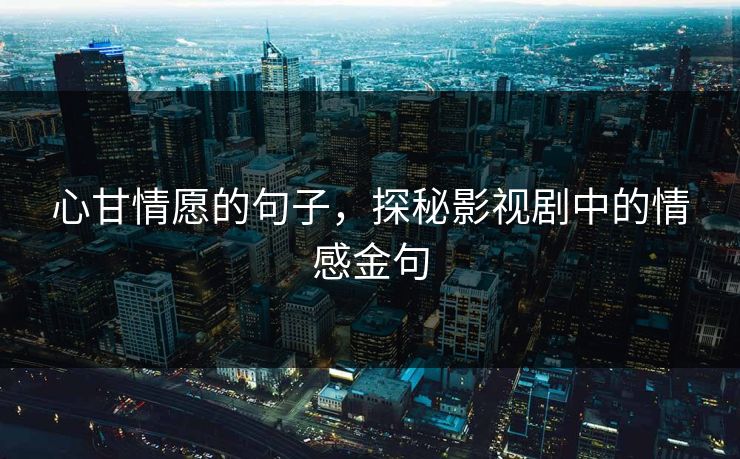 心甘情愿的句子，探秘影视剧中的情感金句