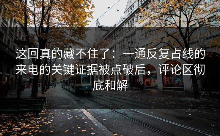 这回真的藏不住了：一通反复占线的来电的关键证据被点破后，评论区彻底和解
